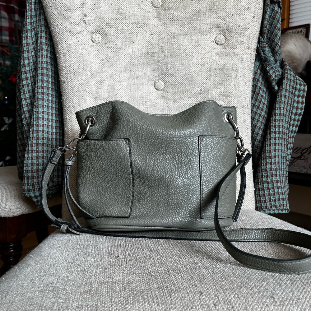 Steve Madden Olive Pebbled Leather Small Crossbody